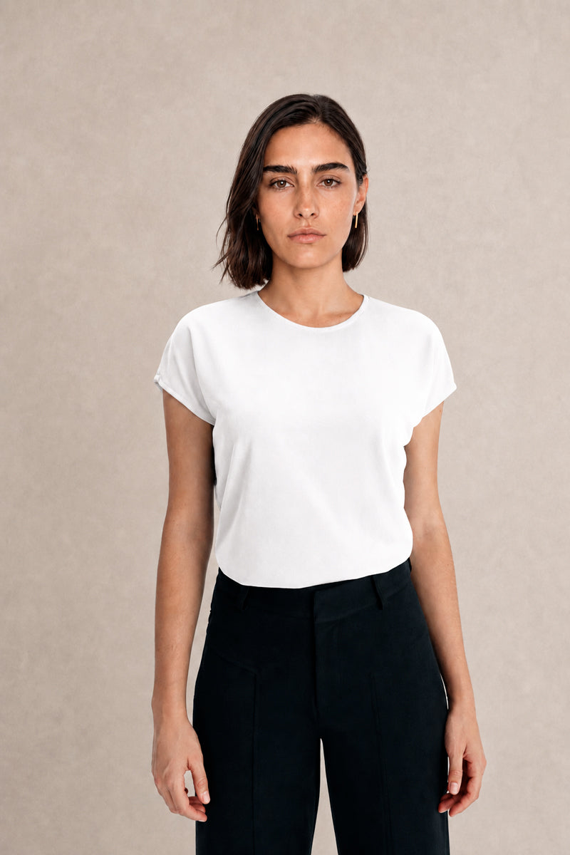 Camiseta blanca kimono mujer
