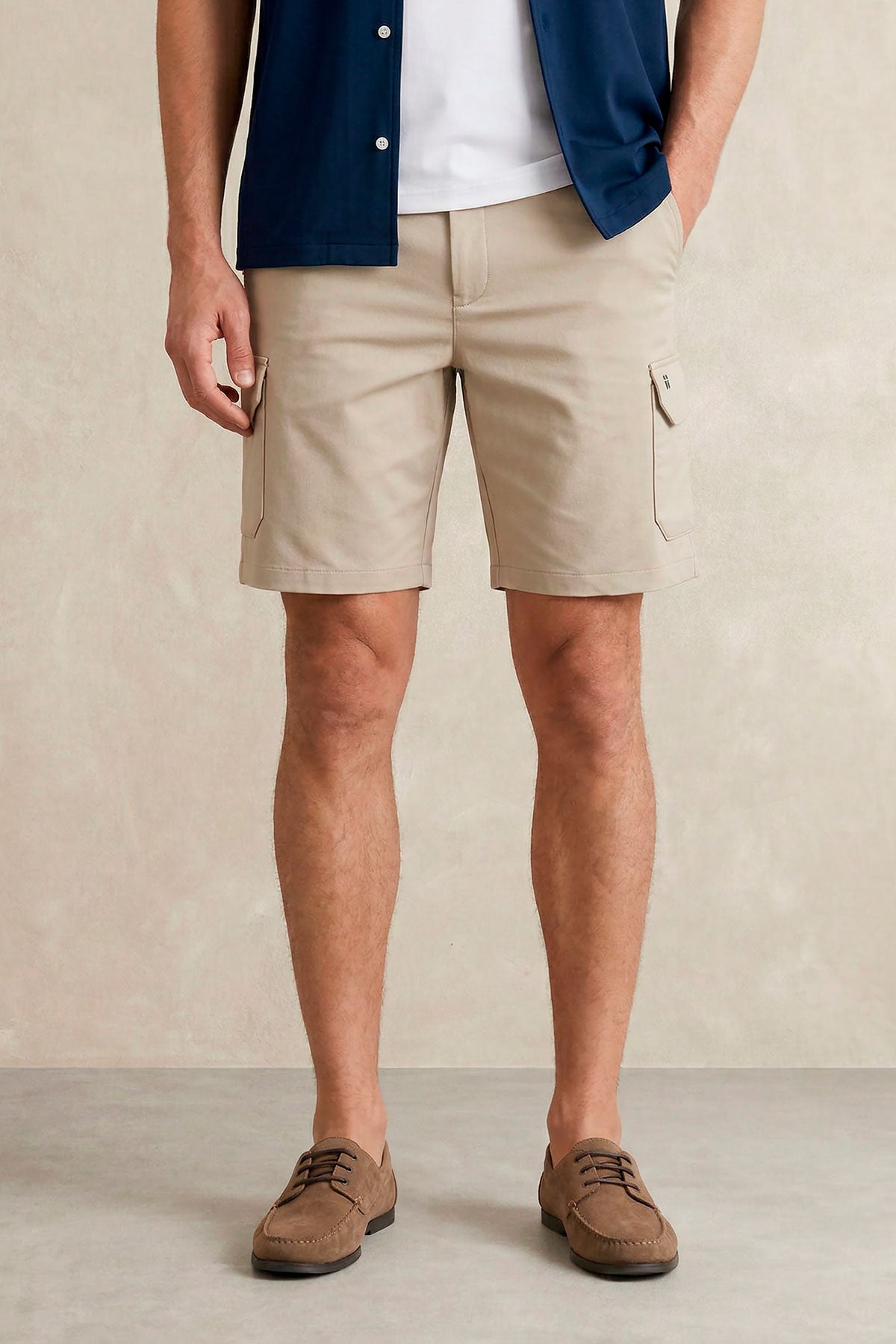 Bermuda cargo hombre beige