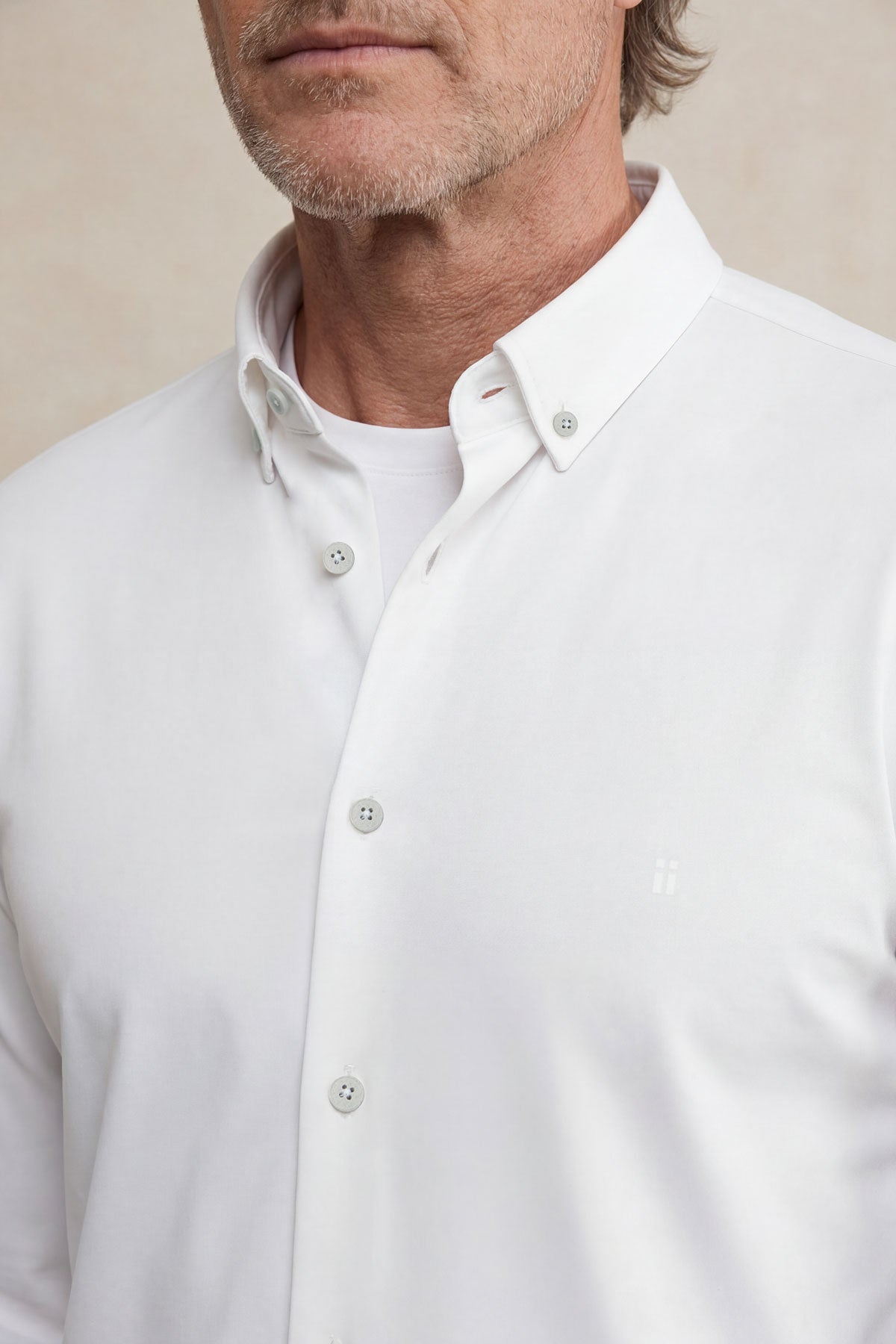 Camisa casual hombre blanco regular