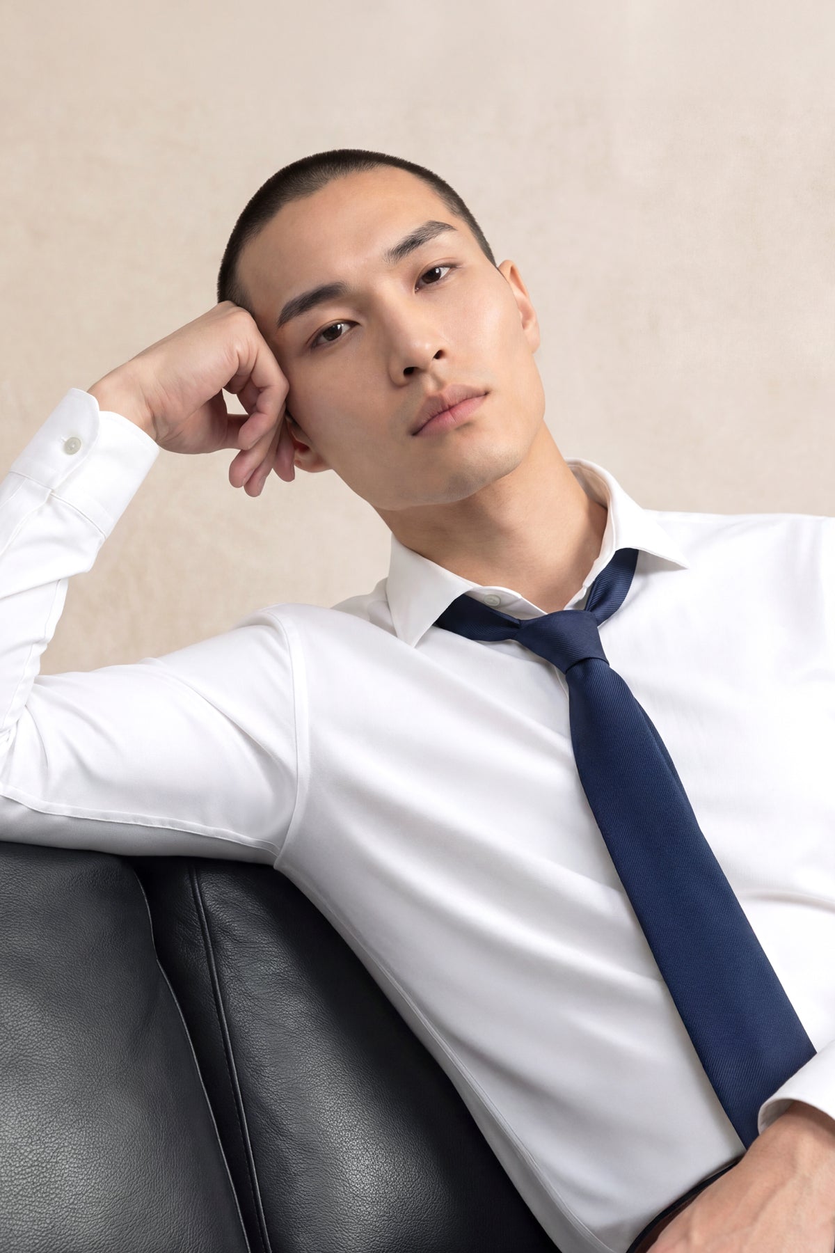 Camisa blanca slim de vestir hombre
