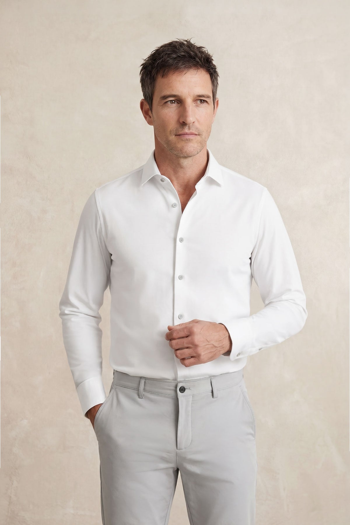 Camisa Social Branca Masculina Regular