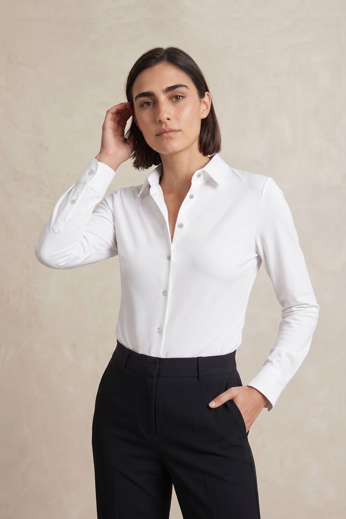Camisa mujer slim blanco