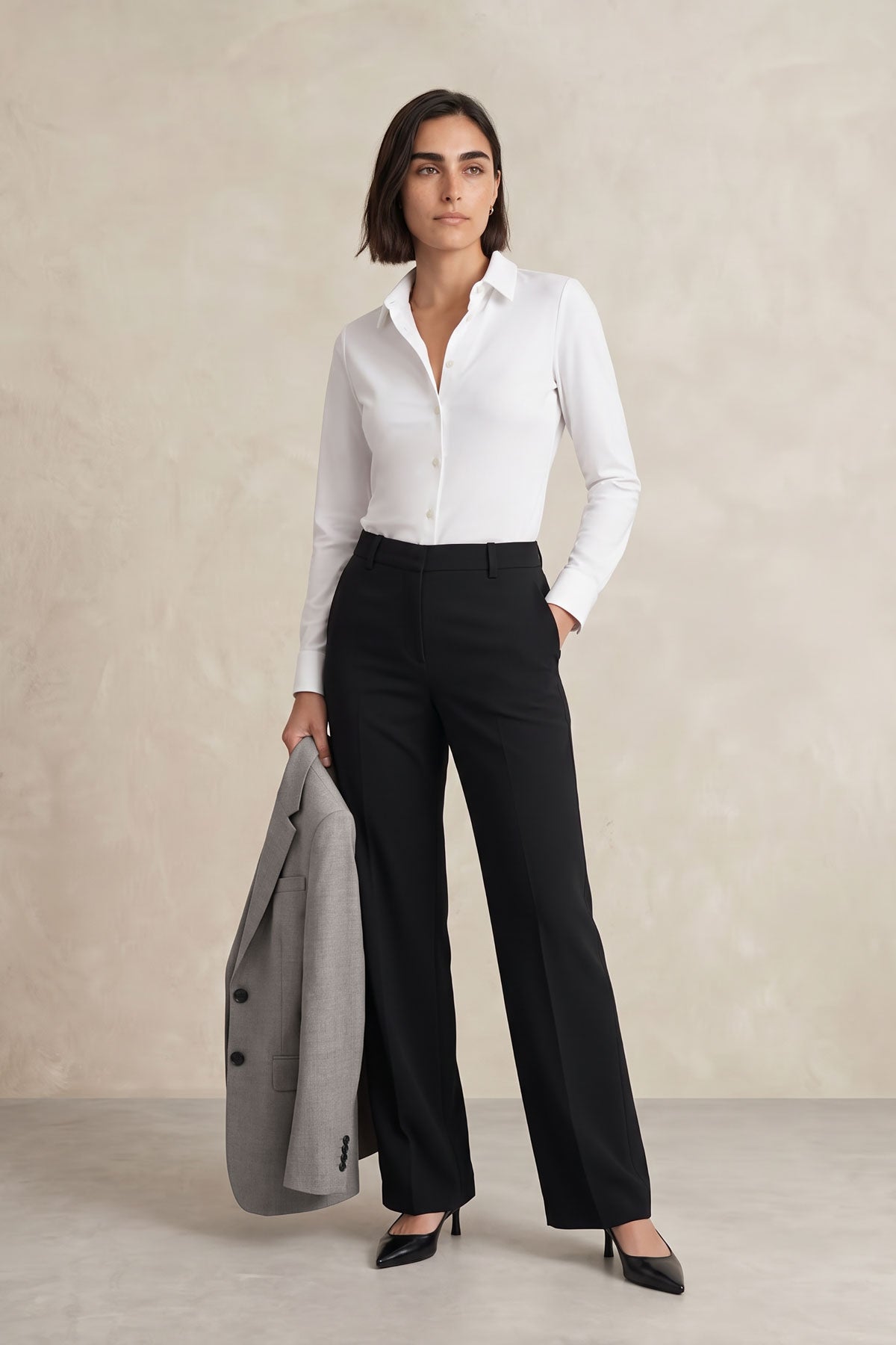Camisa mujer slim blanco