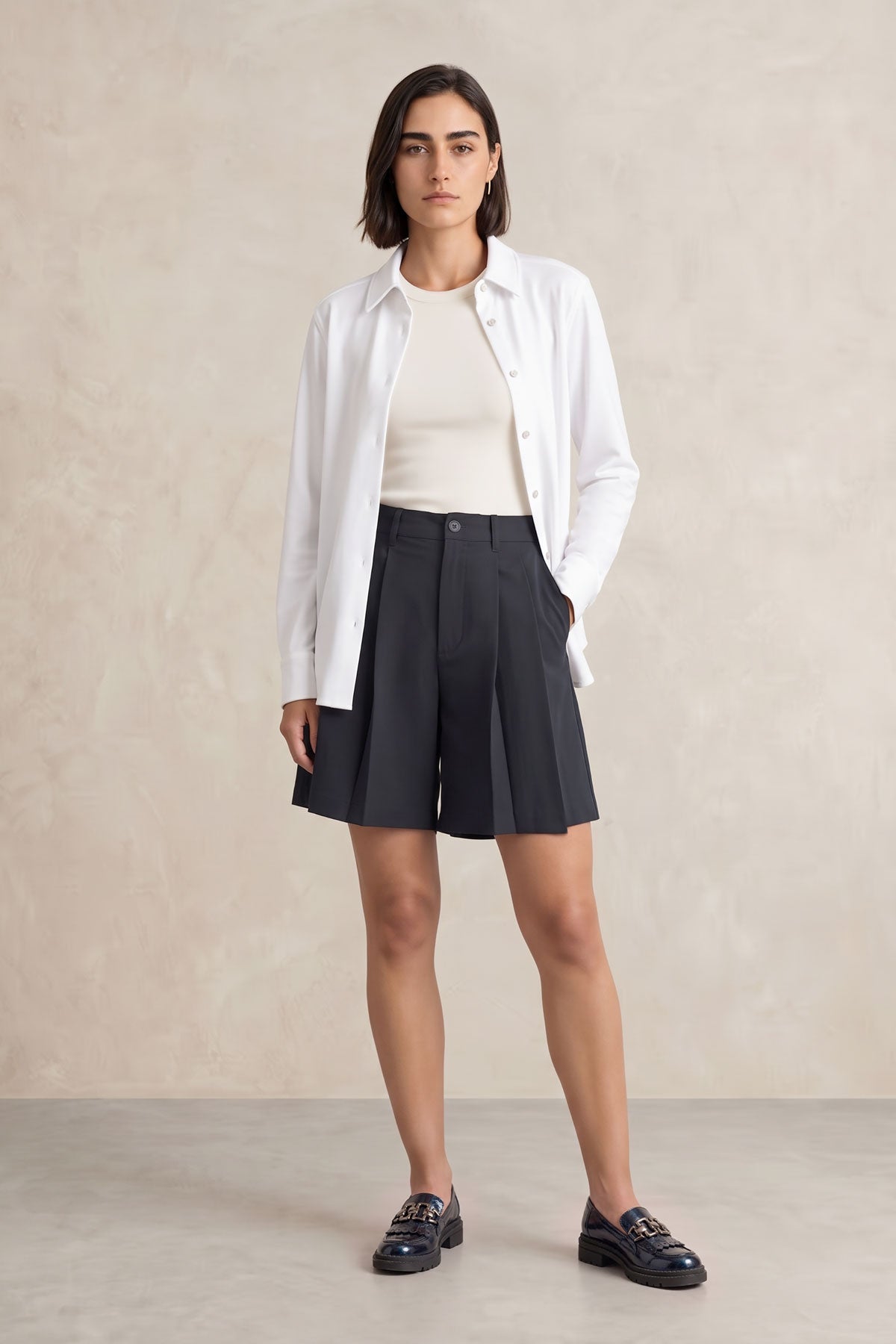 Camisa oversized mujer blanco