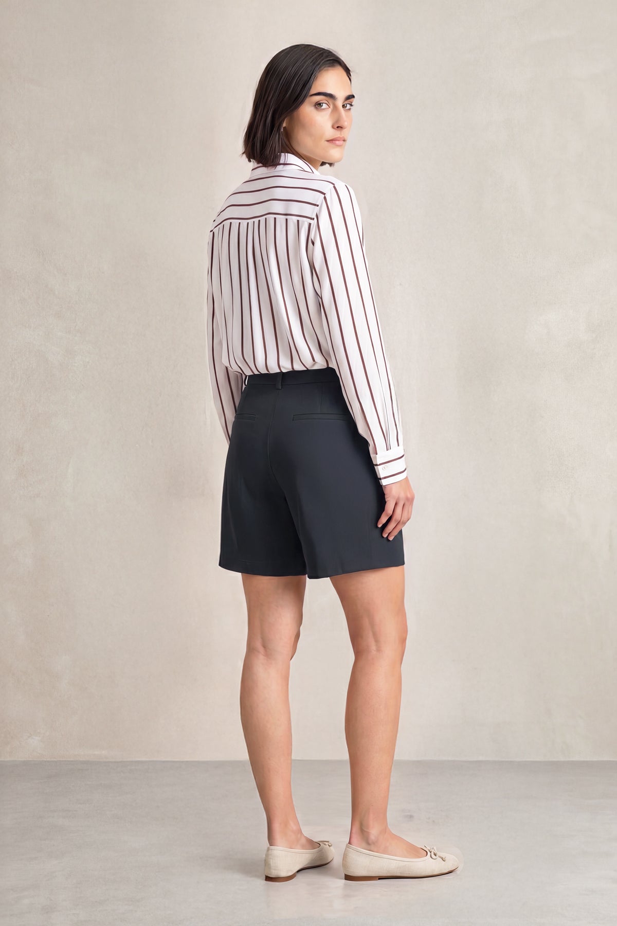 Camisa oversized mujer rayas granate
