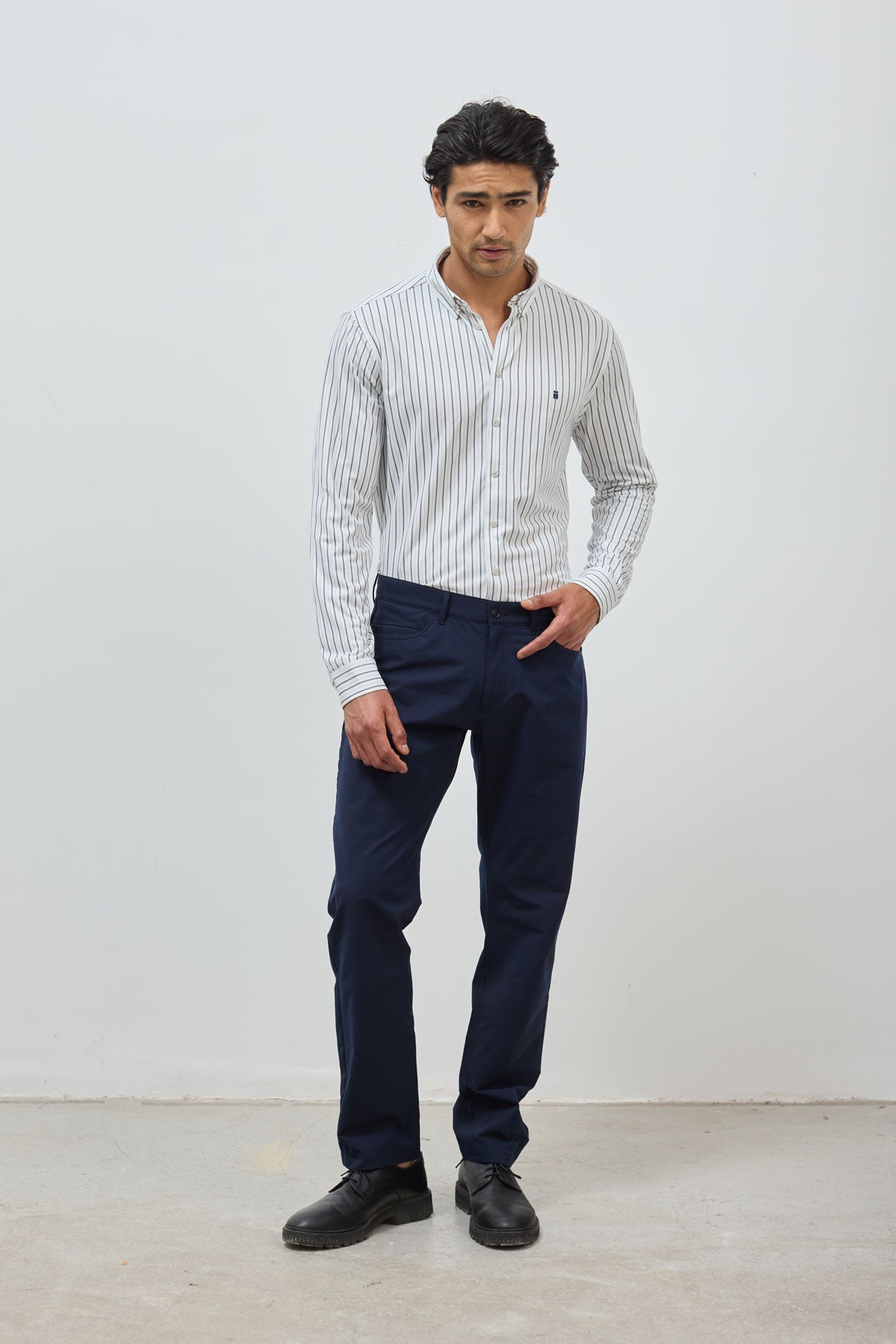 camisa rayas verdes mountain. foto look 