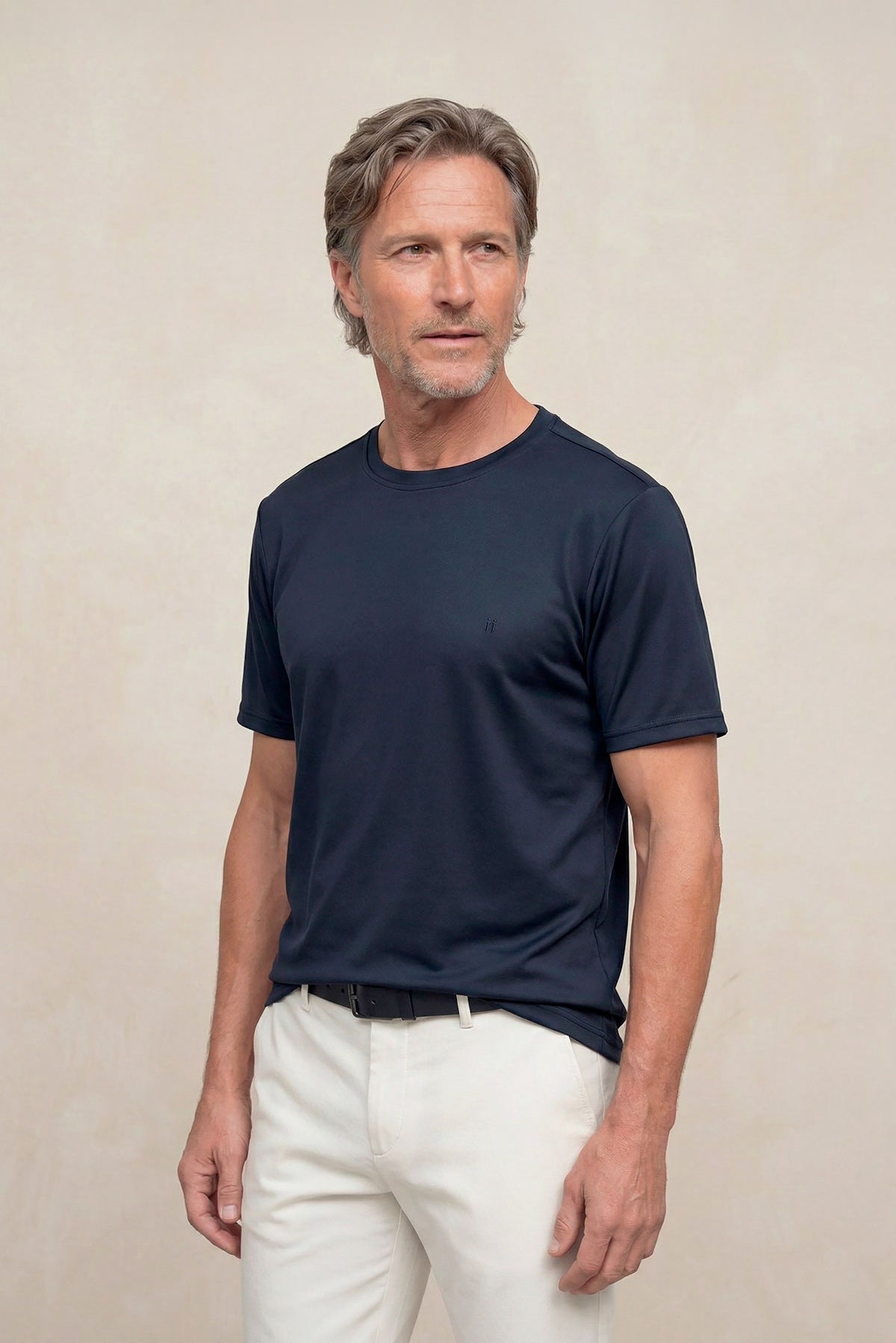 Camiseta hombre cuello redondo azul oscuro Soft