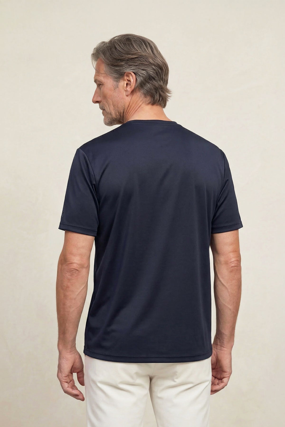 Men's round neck navy blue Soft T-shirt