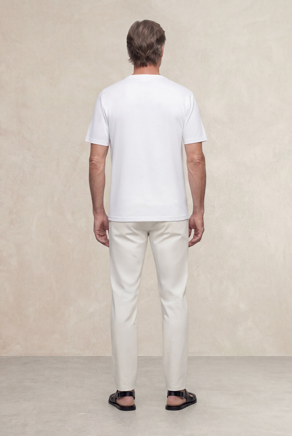 Camiseta hombre cuello redondo blanco Soft light
