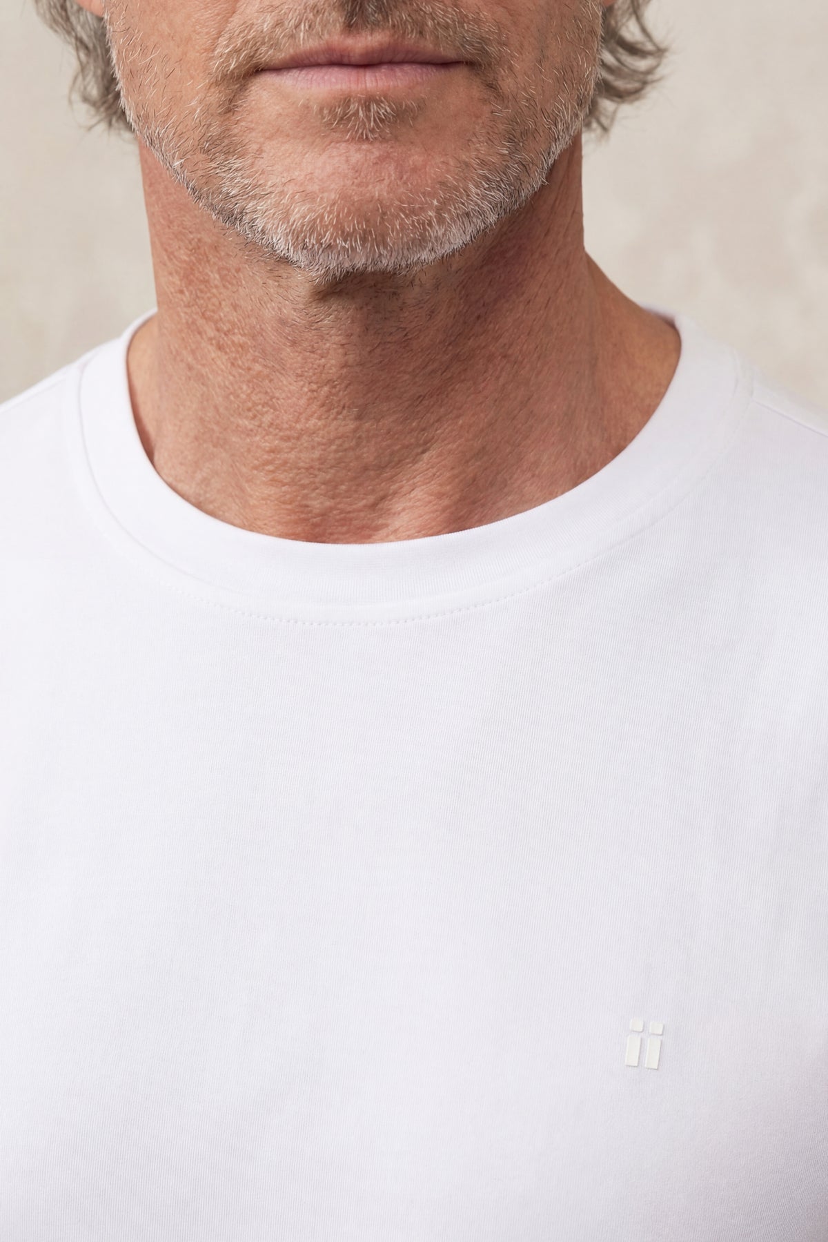 Camiseta hombre cuello redondo blanco Soft light