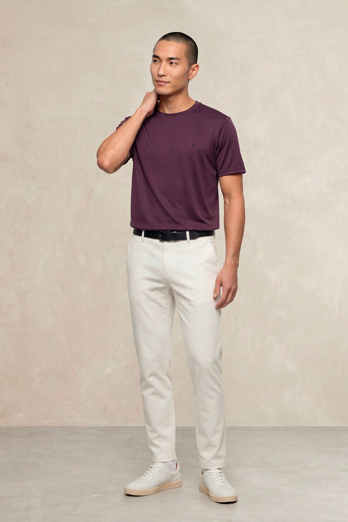 Men's purple crew neck T-shirt Soft
