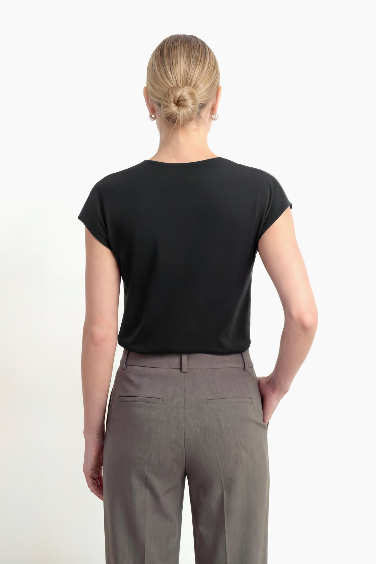 Camiseta mujer kimono negro Soft espalda