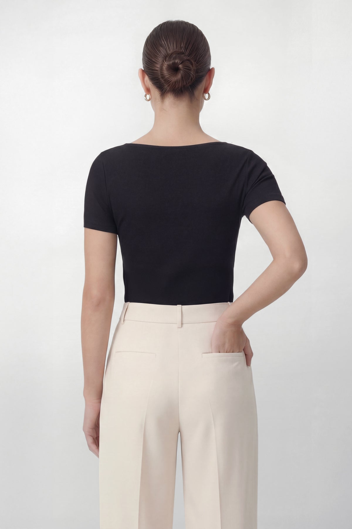 Camiseta mujer seamless negra espalda
