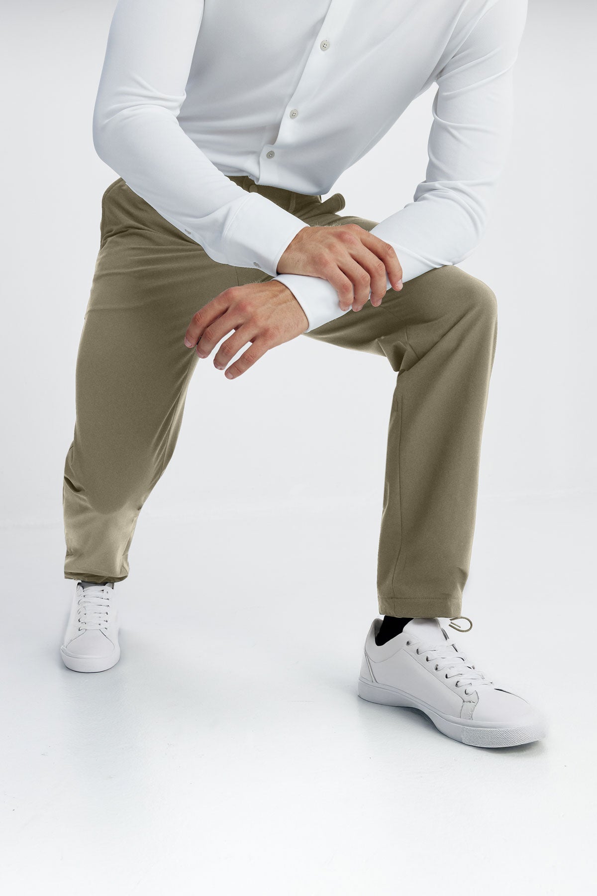  Calça masculina Nova verde slim