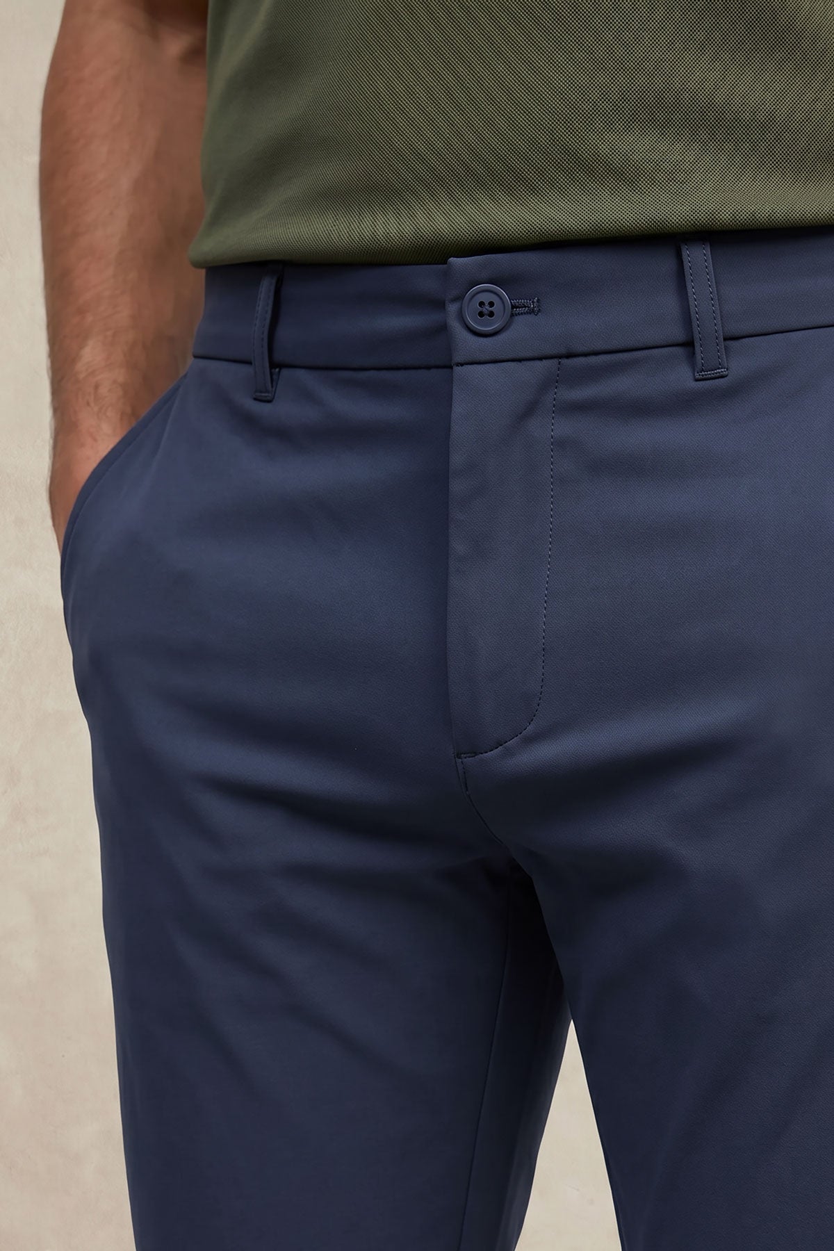 Calça chino homem Nova slim fit azul médio