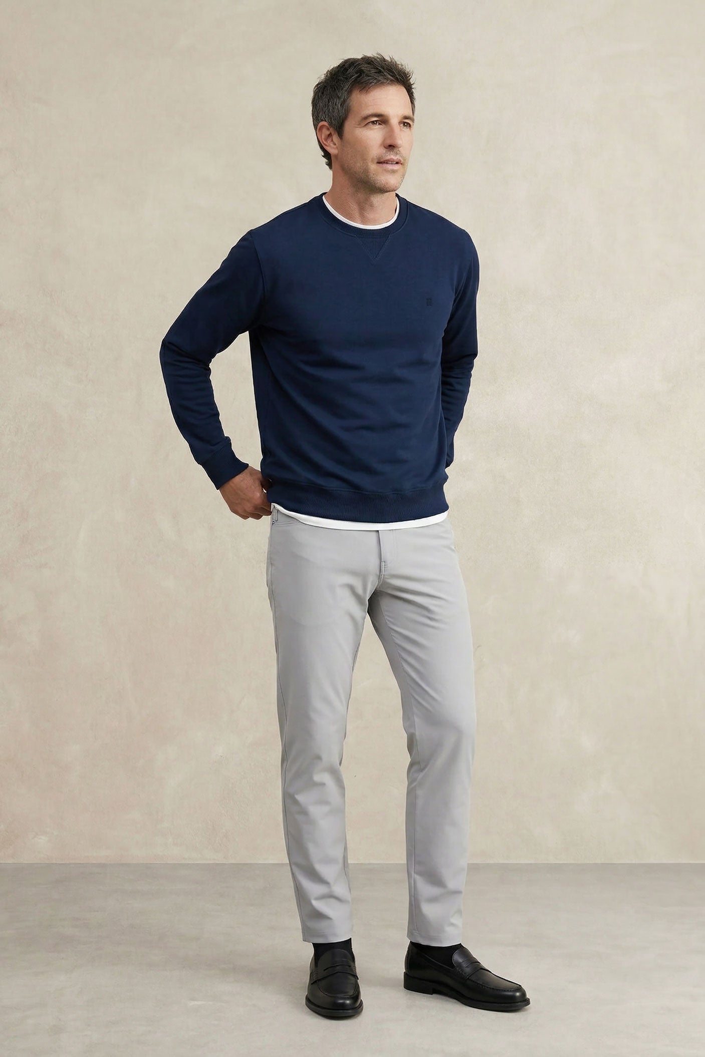 Calça de homem com 5 bolsos cinza Nova