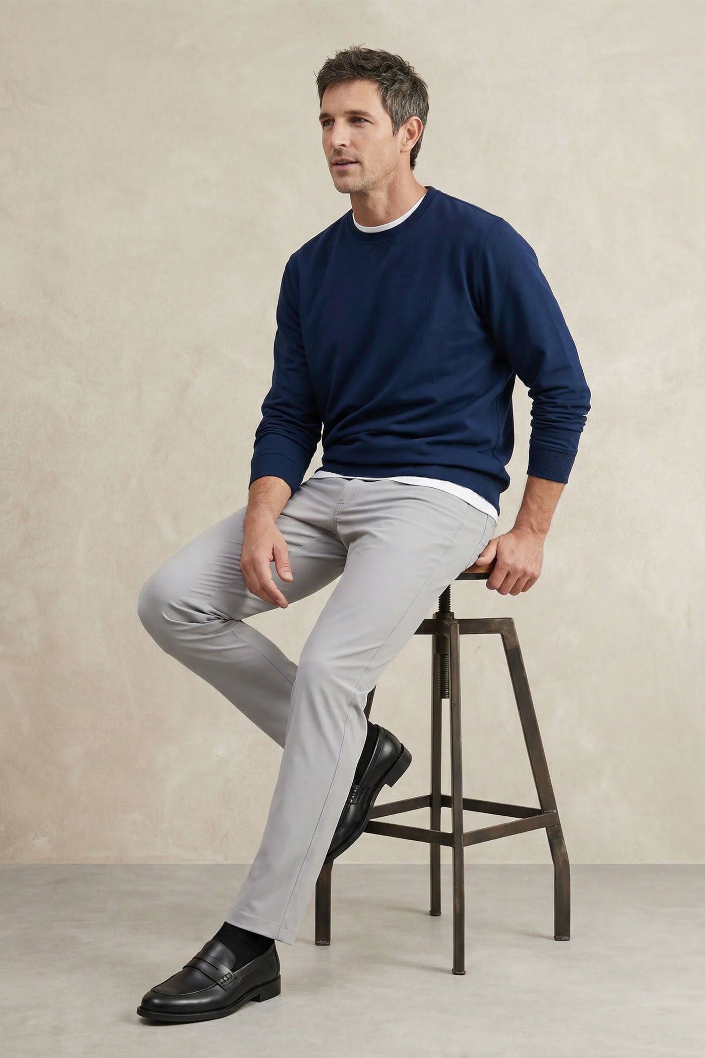 Calça de homem com 5 bolsos cinza Nova
