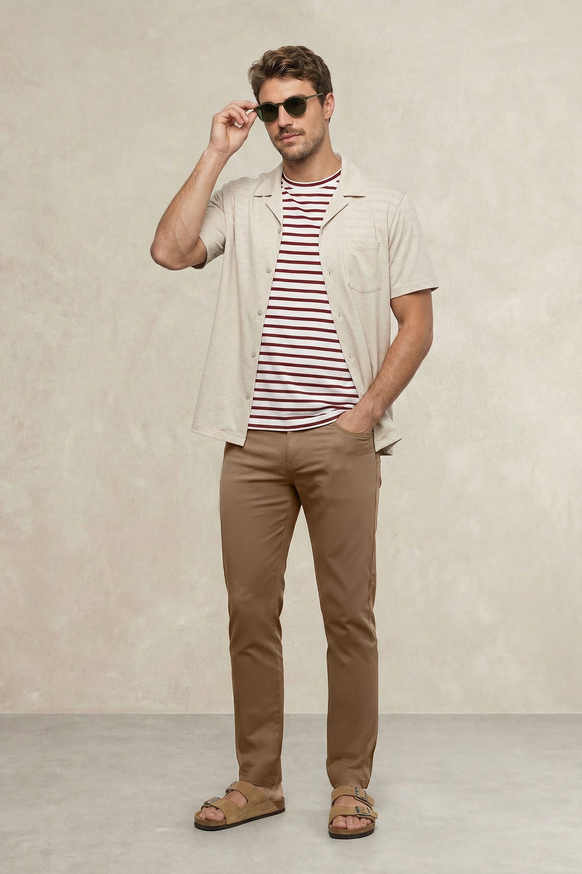 Pantalon hombre 6 bolsillos marrón Nova