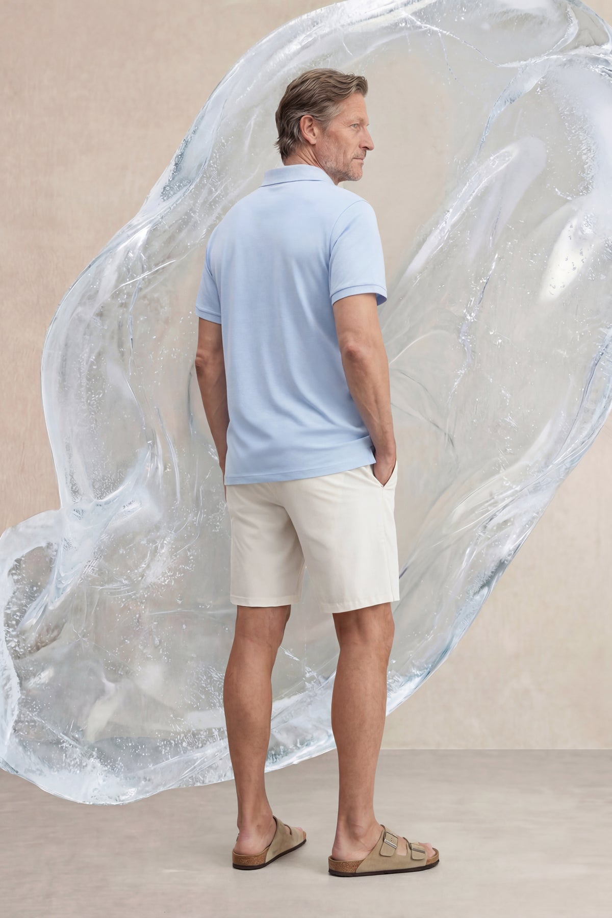 Polo Masculino Azul Celeste Ice