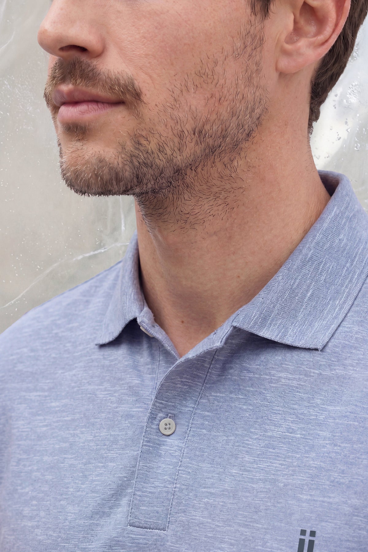 Polo manga corta hombre azul