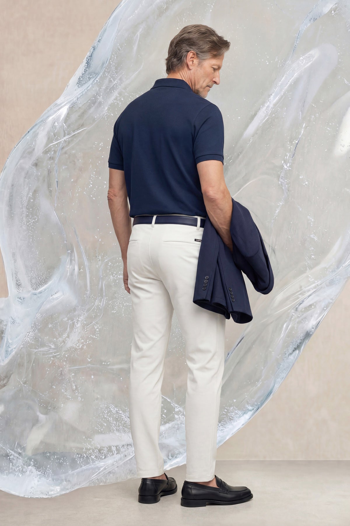 Polo manga corta hombre azul oscuro