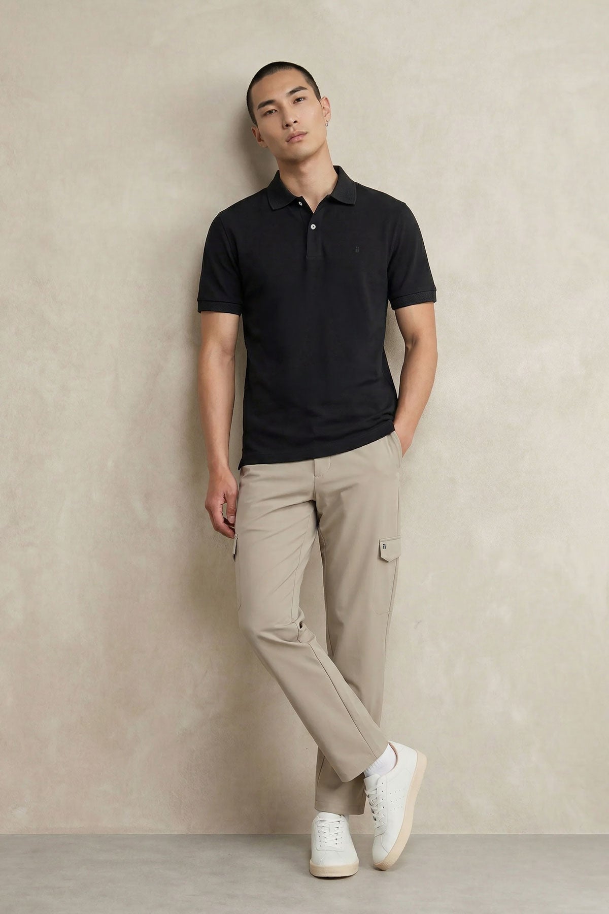 Polo manga corta hombre negro Ranger