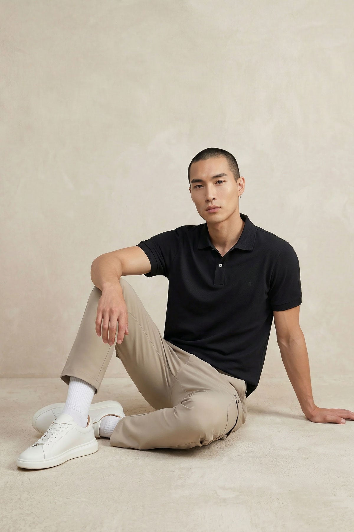 Polo manga corta hombre negro Ranger
