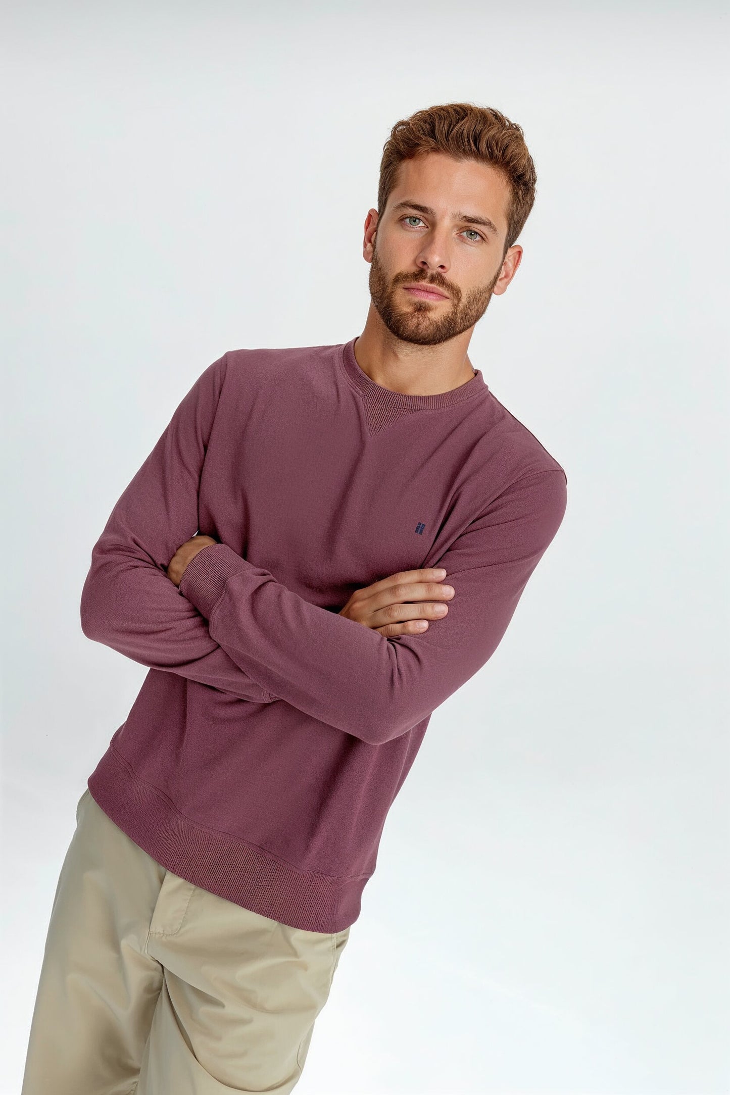 sudadera granate hombre plano medio 